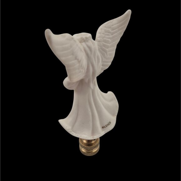 Lenox Angel Lamp Finial Matte Bisque Porcelain Gold Star Vintage Christmas Decor - Picture 6 of 10